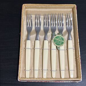 Vintage German Stainless Fruit Fork Set Of 6- Eichenlaub Solingen Rostfrei
